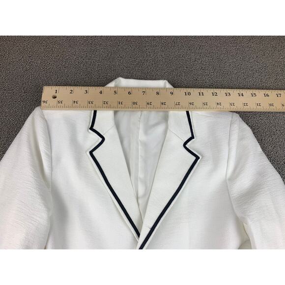 Pompomme‎ Girls 14Y White Black Trim Single Button Blazer - Picture 5 of 10